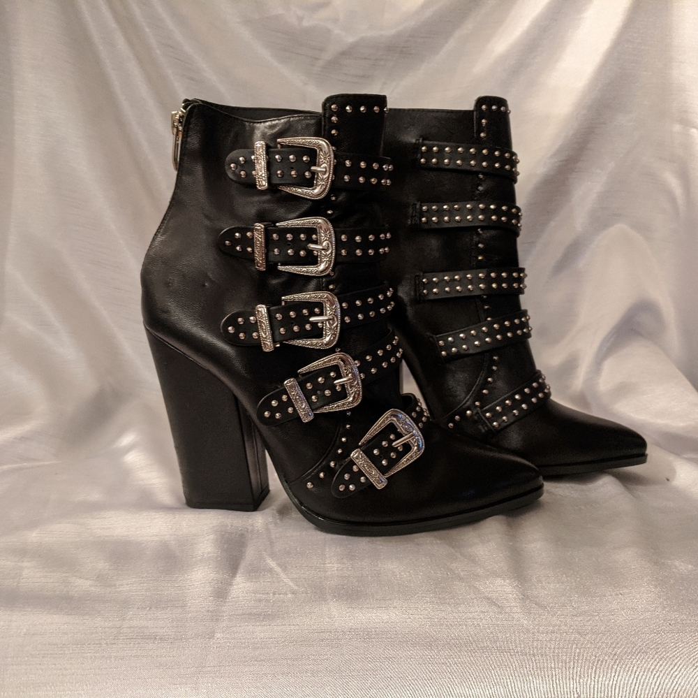 Steve Madden Black Leather Booties